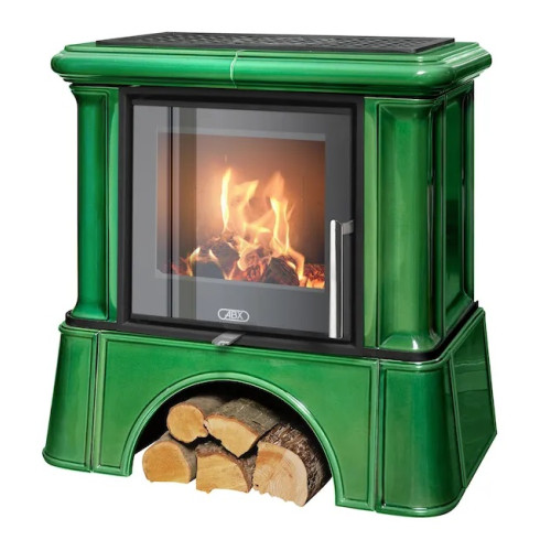 Kachlová kamna ABX Ikaria exklusive kachlový sokl, Zelená